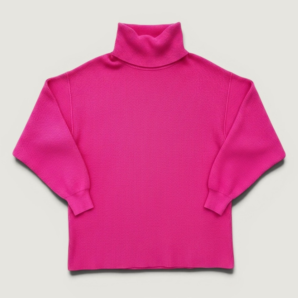 Free People Turtleneck Sweater Womens S Pink Good Ribbed Knit Pullover